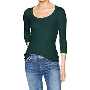 Three Dots Women Fireside Thermal 3/4 Sleeve Scoop